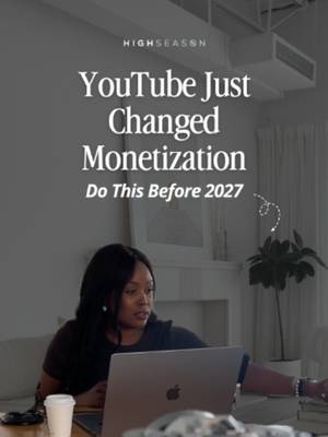 If getting monetized on YouTube has been sitting on your 2026/2027 goal list… this update just gave you a pretty good reason to move it up. Starting February 1st, 2027, the watch-hour requirement for new channels applying for full ad revenue is jumping from 4,000 to 8,000 hours for long-form and 10 million views to 20 million views for Shorts (in the last 90 days). That’s a BIG difference. But you still have time to qualify under the current requirements, and we’d use that time very intentionally. This news may be disheartening… but trust us as you can make it happen if you commit right now. Also even if you don’t hit this deadline… monetization is still possible, you’ll just make life WAY easier for yourself if you work towards this before the requirement doubles.  Rooting for you ✨ #youtubeupdate #youtubemonetization