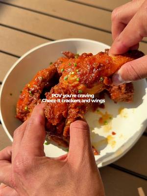 Our two favorite things in one: Cheez-It Extra Toasty crackers x wings. 