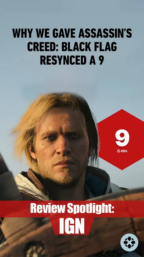 IGN scored Assassin's Creed Black Flag Resynced a 9/10! Tap below to read the full review. https://www.ign.com/articles/assassins-creed-black-flag-resynced-review