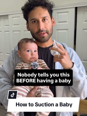 How to Suction a Newborn Baby 👶🏽🍼 (Day 13) #newdad #newmom #babytok #firsttimeparents #tutorials 