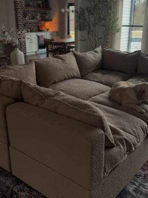 Up to 35% off sitewide. The furniture you've been eyeing, at the best price of the season. Shop our collections through the link in our bio. 🔎 Kova Pit Sectional in Fawn Performance Boucle