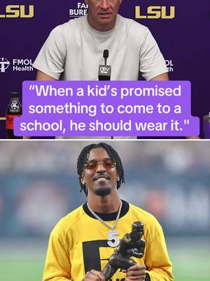Lane Kiffin says No. 5 was promised to DJ Pickett during his recruitment, but Jayden Daniels has expressed disappointment with LSU's decision 🤔 #CFB #CollegeFootball #LSUFootball 