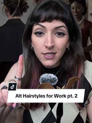 Alternative hairstyles for the office part 2, the updo edition. Share this with your work bestie. #althair #corporategoth #alternativehair #althairstyles #elderemo alt hair for work, alternative hairstyles for the office, corporate goth hair, office appropriate alt hair, how to look alt at work, alt hair over 30, alt hairstyles for the office, alt hairstyles for work, easy alt updos, alt hair no haircut, goth hairstyles for the office, alternative hairstyles for long hair, alt hair no dye, office appropriate alt hair, alt updo tutorial, how to look alt at work, goth updo styles, alt hairstyles for adults, easy updos no heat 