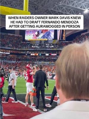 Fernando Mendoza’s aura was UNDENIABLE to Raiders owner Mark Davis 😳🤩 (🎥: MickAkers/X) #lasvegasraiders #raidernation #fernandomendoza #qb1 #nflpreseason 