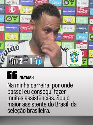 Neymar deu duas assistências na virada do Santos contra o Macará e falou sobre isso após a partida! Assista aos jogos AO VIVO da Conmebol Sul-Americana pela ESPN no Plano Premium do #DisneyPlus! #SulAmericanaNaESPN #SulAmericana #santos #tiktokesportes
