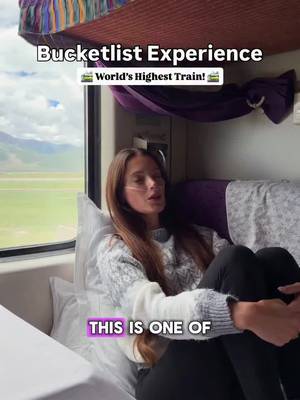 This is the world’s most intense train ride! 🚞😳 📍 SAVE this for your next trip to China! 🇨🇳 The 22 hour journey from Xining to Lhasa climbs more than 5,000 metres above sea level, where there’s around 40% less oxygen than at sea level. That’s why passengers have access to oxygen right beside their seats. But the real reason people take this train is the journey itself. Snow covered mountains, lakes, wildlife and huge open landscapes that most visitors to China will never get to see 👀 And then you arrive in Lhasa, one of the highest cities in the world, where a centuries old palace towers above the modern city and the contrast between ancient culture, dramatic nature and new technology is everywhere. If you’re planning a trip to China, this needs to be on your bucket list. Tag someone you’d bring here! 👇 #china #chinatravel #qinghaixizangrailway #bucketlistexperience #viral