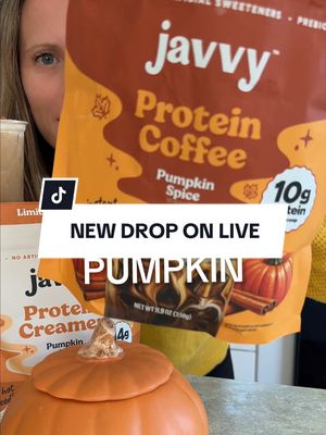 this flavor sells out FAST every year — join the live to grab yours! 🎃☕️🚀 #pumpkinseason #psl #pumpkinspicelatte #proteincoffee #javvycoffee 