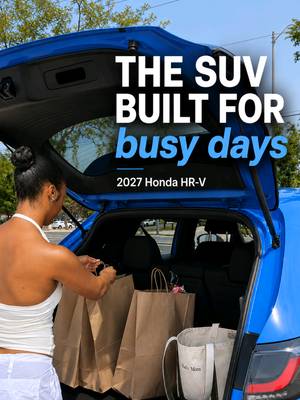 The new Honda HR-V is up for whatever the day turns into. 🚙 From daycare drop-offs to grocery runs and everything in between, the Honda HR-V is designed to fit seamlessly into busy lifestyles. With thoughtful technology, everyday versatility, and Honda's renowned reliability, there's always room for whatever the day brings next.  #ad #HRV #HondaHRV