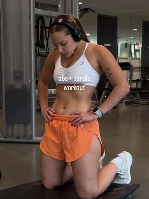 I have this abs + cardio workout on repeattt🫠 3 Sets 20 In and outs  20 Toe taps 20 Russian twists 20 sec rest 10 Weighted suitcase crunches 10 Single leg v up 40 sec Weighted Plank 15 min sprint workout  40 sec walk  40 sec running #absworkout #fitness #GymTok #cardioworkout #abs 