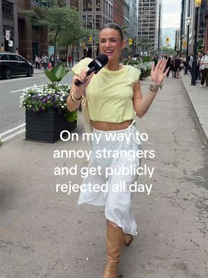 You guys love a street interview, and we of course have to give the people what they want!!  Don't worry, there is plenty more to come. No matter how many people ignore, avoid, or reject me along the way. 🙂 #streetinterview #toronto #torontotiktok #onmyway #contentcreator 
