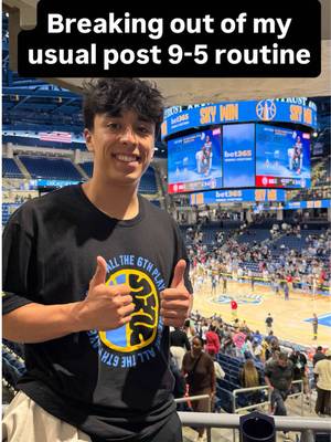 #Ad Breaking out of my usual Thursday night routine with the Chicago Sky at Wintrust Arena. 🏀 There's nothing like experiencing a live WNBA game in Chicago. If you're looking for a fun weeknight outing, catching a Chicago Sky basketball game is such a good way to spend the evening. 💙💛   @Chicago Sky #ChicagoSkyPartner #WNBA #ChicagoSky #WintrustArena  