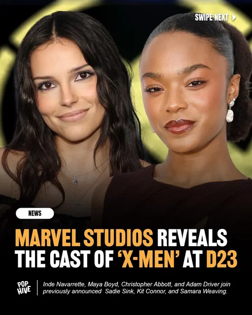 Marvel’s new ‘X-Men’ cast has officially been revealed at D23! • Sadie Sink as Jean Grey • Samara Weaving as Emma Frost • Inde Navarrette as Rogue • Maya Boyd as Storm • Kit Connor as Cyclops • Christopher Abbott as Professor X • Adam Driver as Mr. Sinister The X-Men are coming.