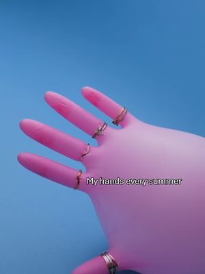 Summer vacation priorities: when your fingers have doubled in size but the rings are still on.