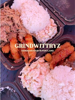 @grindwittryz has been on my list to try for a hot minute now, and it was sooo worth the wait ❤️‍🔥 GrindWitTryz is a well-loved local Portland spot serving up Hawaiian and Filipino comfort food 🌺🇵🇭 It’s been recommended to me so many times by some of my friends who grew up on the islands, so I’ve been super excited to finally give it a try! 🥹 We ordered: ♡ Ono Chicken Plate ♡ Kalua Pig + Coconut Shrimp Plate ♡ Meat Jun + Coconut Shrimp Plate ♡ Poke ♡ Teri Beef + Korean Fried Chicken Plate Out of everything we tried, my favorites were definitely the ono chicken and teri beef!! 🫶 The ono chicken pieces were HUGE but still perfectly crispy on the outside, tender on the inside, and so flavorful. The teri beef was sooo delicious too — thinly sliced with the perfect little crisp on the edges 🤤 I also really loved the mac salad that came with each plate! I’m normally not a huge mac salad person, but this one was yummyyyy. Their patio was the perfect place to enjoy all this delicious food on a sunny Portland day ☀️💕 I’ll definitely be back the next time I’m craving Hawaiian food! 📍GrindWitTryz | Portland, OR  💸 Avg $25+ per person 🏷️ #portlandoregon #portlandfoodie #pdxfoodie #pdxeats #pdxfoodie portland food scene • portland foodie • pdx eats • pdx foodie • hawaiian food in portland