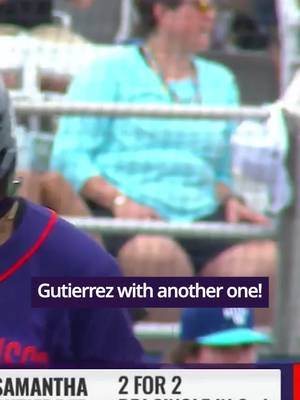 Samantha Gutierrez hits one to center to bring in another run! #sffirebells #wpbl #womensbaseball #womenssports #womeninsports
