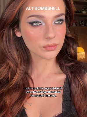 alternative bombshell makeup… 😩 I feel like a baddie  @anua_global pdrn moisturizer  @Yepoda dewy day foundation @e.l.f. Cosmetics set it bright powder  @KIKO Milano liquid blush  @milkmakeup line and fill liner in elevate  @ColourPop Cosmetics cool toned palette @Maybelline NY dip ink liner  @about-face freaked matte paint pot  @Fenty Beauty diamond bomb highlighter  @MarcJacobsBeauty in 102 and 400 #makeup #makeuptutorial #altmakeup #Eyeliner 