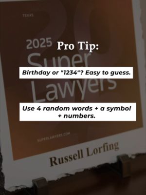 Your birthday isn't a security system. Skip the 4-digit code and use a longer, random passcode you don't use anywhere else. #Privacy #SecurityTips #KnowYourRights #CriminalDefense #TexasLaw #KeithAndLorfing