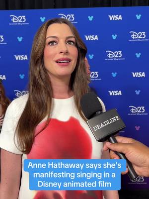 Disney Legend #AnneHathaway says she’s manifesting singing in a #Disney animated film | #D23 