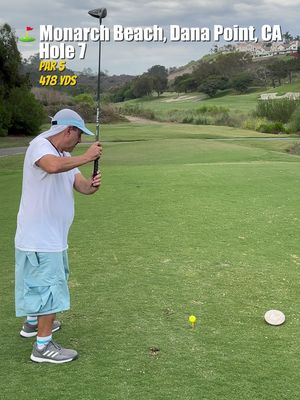 @monarchbeachgolflinks  Hole 7 | Par 5 | 478 Yards Can Duke keep it together on this one? 😂 #golfswing #Golf #GolfLife #comedy #golfing 