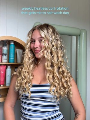 Tiny curls to big curls 💆🏼‍♀️ #heatlesshairstyles #heatlesshair #heatlesscurlsovernight #heatlesscurlstutorial #heatlesswaves @Kitsch 