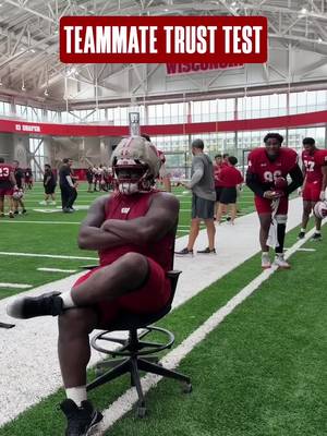 Putting teammate trust to the test 🎯 #Badgers #CollegeFootball