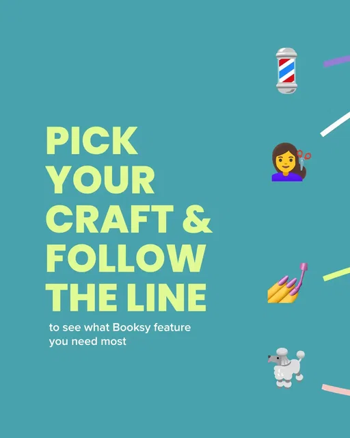 POV: you just downloaded Booksy and you want the features that fit what you do. 