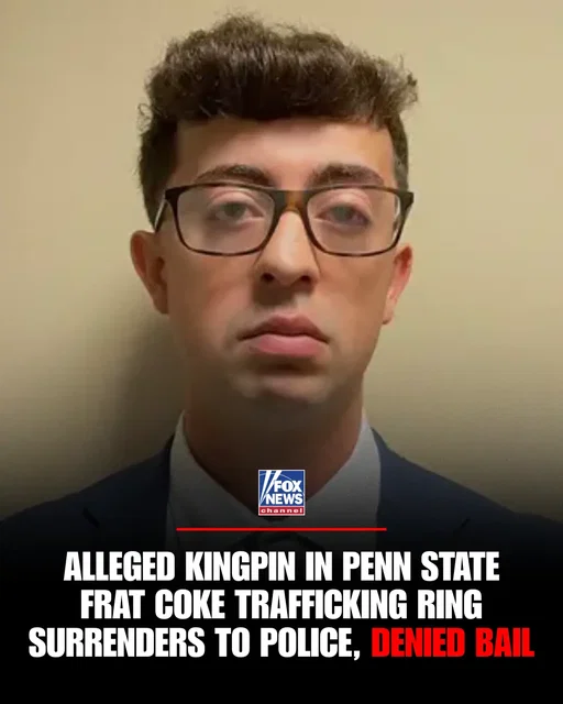The accused ringleader of an alleged cocaine trafficking ring operating out of Penn State fraternity houses is behind bars after missing his first court appearance. Agostino Abbatiello, 24, turned himself in Tuesday after failing to appear for his scheduled arraignment Monday. He was arraigned on numerous felony charges and denied bail. Authorities allege the cocaine ring operated out of off-campus Delta Upsilon and Sigma Chi fraternity houses from 2023 to 2024 — with pledges allegedly ordered to cut and package kilos of cocaine as part of “indoctrination” rituals. Abbatiello is among 14 men charged in the case.