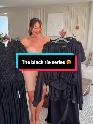 INTRODUCING….. 👀 “The Black Tie Series” 🖤 Links in bio!  You asked & I’ve listened, my DM’s are full of black tie dresses so here we are… WAIT till you see the last dress omg 😍 & let me know in the comments what dress is your fav 1,2,3,4 or 5? ⤵️