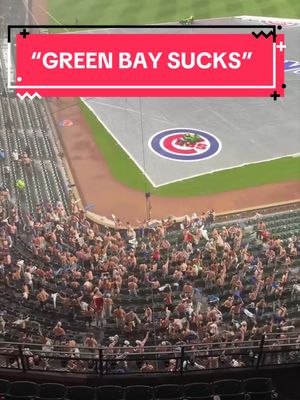 "GREEN BAY SUCKS" 🗣️ Cubs and White Sox fans make good use of a rain delay at Wrigley Field as they come together to wave shirts over their heads and chant "Green Bay Sucks" 🤣 (🎥: X/Josh_Frydman) 