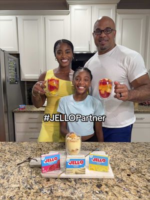 #JELLOPartner Banana pudding parfait, but make it guilt-free with @jello? Immediately yes!  I fear we’re that family that always “needs a little something sweet.” 😂 The problem is... we’re usually not craving the same thing. I wanted something fluffy and creamy, while Richard and Sanai were in the mood for something citrusy and fruity. Thanks to @jello, that’s no problem. They have so many flavors that everyone can enjoy dessert just how they like it!  And we may all enjoy our #Jello differently, but somehow we always end up together in the kitchen making memories. ❤️  Now somebody tell Rich and Sanai that my dessert was better. 👀😏 #JELLO