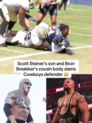 Brock Rechsteiner brought out the German suplex during joint practice fight 😮 (via nofnetwork/IG) #nfl #football #cowboys #saints #WWE 
