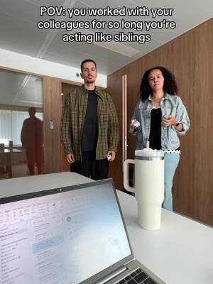 Just siblings who happen to work in the same office 👀#humor #Siblings #office