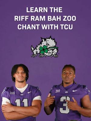 If you don’t know then get to know 🐸 The Horned Frogs are coming to town next week & want to make sure Irish fans are well aware of their unique game day chant 👏 Get to know the RIFF RAM BAH ZOO‼️ #MuchMoreThanAGame | #TouchdownDublin | #TouchdownIreland @TCU Football 