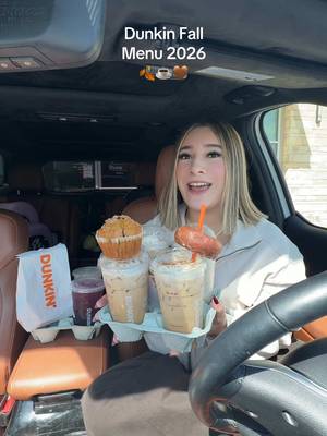 Dunkin Fall Menu just dropped today and I spent $60 on all of these items!!! Let me know which one is your favorite this this year! 🤎☕️🍂 #dunkinfallmenu #dunkinfallmenu2026 #fallcoffee #pumpkinspicelatte #coffee 
