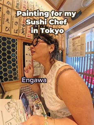 Bless his soul he was so patient 😭💓💓💓 📍 Uogashi Nihon-Ichi- shinjuku branch, Tokyo  #foodillustrator #foodillustration #japan #tokyo #portrait 