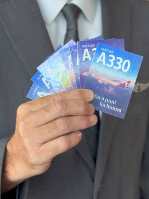 Happy National Aviation Day ✈️   To celebrate, we’re introducing a new collectible A330 trading card, featuring a special design honoring our oneworld partnership. With ʻōlelo Hawaiʻi flying alongside us and aloha at the heart of every journey, our A330, along with the rest of our fleet, helps carry Hawaiʻi to more of the world 🌎   Keep an eye out on your next Hawaiian Airlines A330 flight - you just might add one to your collection 💜