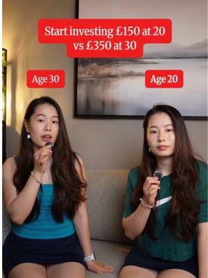 Investing £150 at 20 vs £350 at 30. See the difference. Not financial advice. Educational and illustration purposes only. #invest #PersonalFinance 