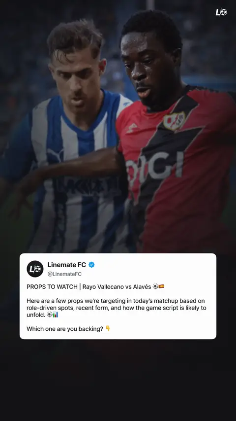 Here are a few props we’re targeting in today’s matchup based on role-driven spots, recent form, and how the game script is likely to unfold. ⚽️📊 Which one are you backing? 👇 #laliga #rayovallecano #alaves #sportsbetting #soccerpredictions