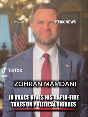 Vice President JD Vance takes aim at some of the Democratic Party's most prominent progressive figures in a rapid-fire TikTok roast. Vance weighs in on New York City Mayor Zohran Mamdani, Michigan Senate nominee Abdul El-Sayed, Rep. Alexandria Ocasio-Cortez and Sen. Jon Ossoff, firing off his unfiltered reactions as each Democrat appears on screen. The VP also gave his take on President Donald Trump and other top Republicans.