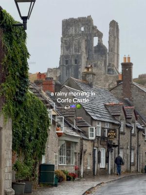 This was the cosiest morning ☕️🌧️🏰 #corfecastle #dorset #cozy #visitengland #englishcountryside  