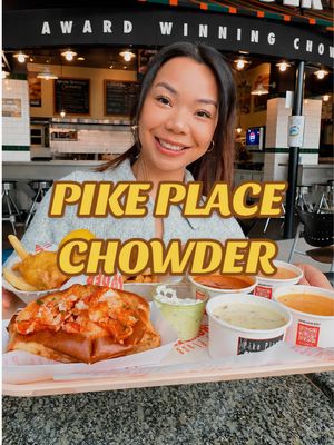 📍Pike Place Chowder (600 Pine St, Seattle, WA 98101) What I ordered: 🥣 Chowder sampler 🦞 Connecticut lobster roll  🐟 Pacific cod fish ‘n chips #fishandchips #pikeplacechowder #lobsterroll #seattlebites #seattlefood 