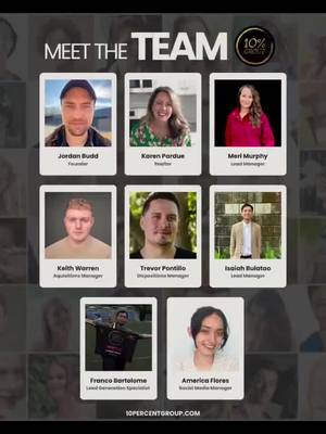 Meet the team! 🤩 The 10% Group is made up of the most creative, passionate, caring, and enthusiastic people around. We’re always here to help! 👊❤️ #meettheteam #teamwork #teampresentation