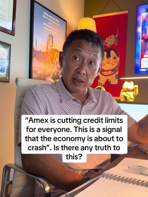 “Amex is cutting credit limits for everyone. This is a signal that the economy is about to crash”. Is there any truth to this? #amex #creditcards #econ101 #banking #financialliteracy 