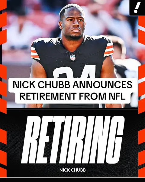 Four-time Pro Bowl RB Nick Chubb has announced his retirement from the NFL on social media. Chubb was a Browns 2018 second-round pick out of Georgia, recorded four seasons with over 1K yards rushing and was Second-team All-Pro in 2022. #NickChubb #Browns #NFL #Texans 