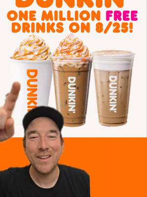 UPDATE: The Code is EASYCHOICE Are you going to try for free Dunkin' on August 25th? This offer is way better than just the refreshers and includes the new Pumpkin Spice drinks which is amazing! #dunkin #dunkindonuts #freefood #cheapeats #freebies
