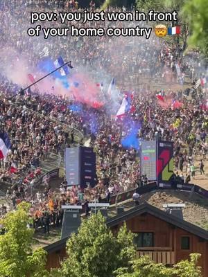 The Les Gets crowd went WILD for Max Alran’s first DH World Cup win 🔥  #MonsterEnergy #MTB #LesGets 