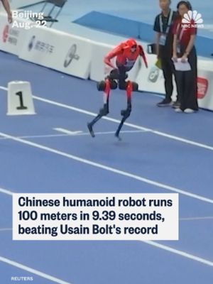 A Chinese humanoid robot outran Usain Bolt’s 100-meter sprint world record on the opening day of the World Humanoid Robot Games in Beijing, posting a time of 9.39 seconds — 0.19 faster than Bolt’s pace in 2009.