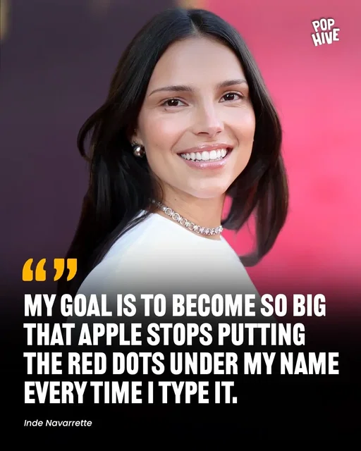Inde Navarrette shared her ultimate goal: getting Apple to finally stop correcting her name. “My goal is to become so big that Apple stops putting the red dots under my name every time I type it.” Honestly, if Apple hasn’t learned it yet, it sure will soon. 👏✨