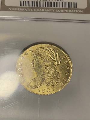 Would you shave your head for an 1807 Gold $5 in MS61? ✂️👨‍ Rocky's going live today at 6:00pm on Whatnot with some of the most ridiculous vintage gold and toned silver you’ve ever seen. Bookmark the show now—link in bio! 🔗 #GoldCoins #Whatnot #USCoins #Pre1933Gold #SilverCoins