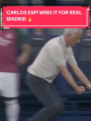 The 19 year old Carlos Espí scores his first #LaLiga goal for Real Madrid to win it in the 90th minute! 🙌